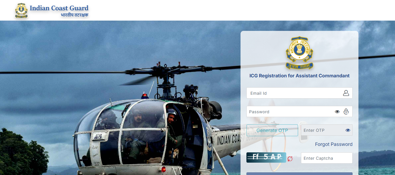 Indian Coast Guard AC 01/2027 Batch Online Form