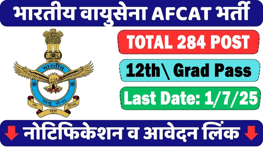 AFCAT 02/2025 Online Form – Last Date Today